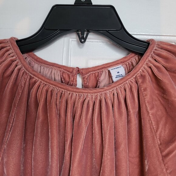 Dusty Rose Velvet Top Size M - Picture 5 of 6